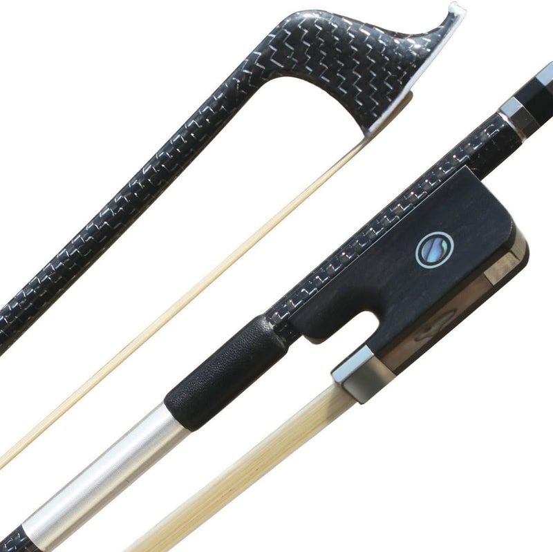 ARCRAW Store Carbon Fiber Cello Bow 4/4 Full Size Ebony Frog Natural Horsehair for Teacher Student Professional Carbon Bow - Image 1